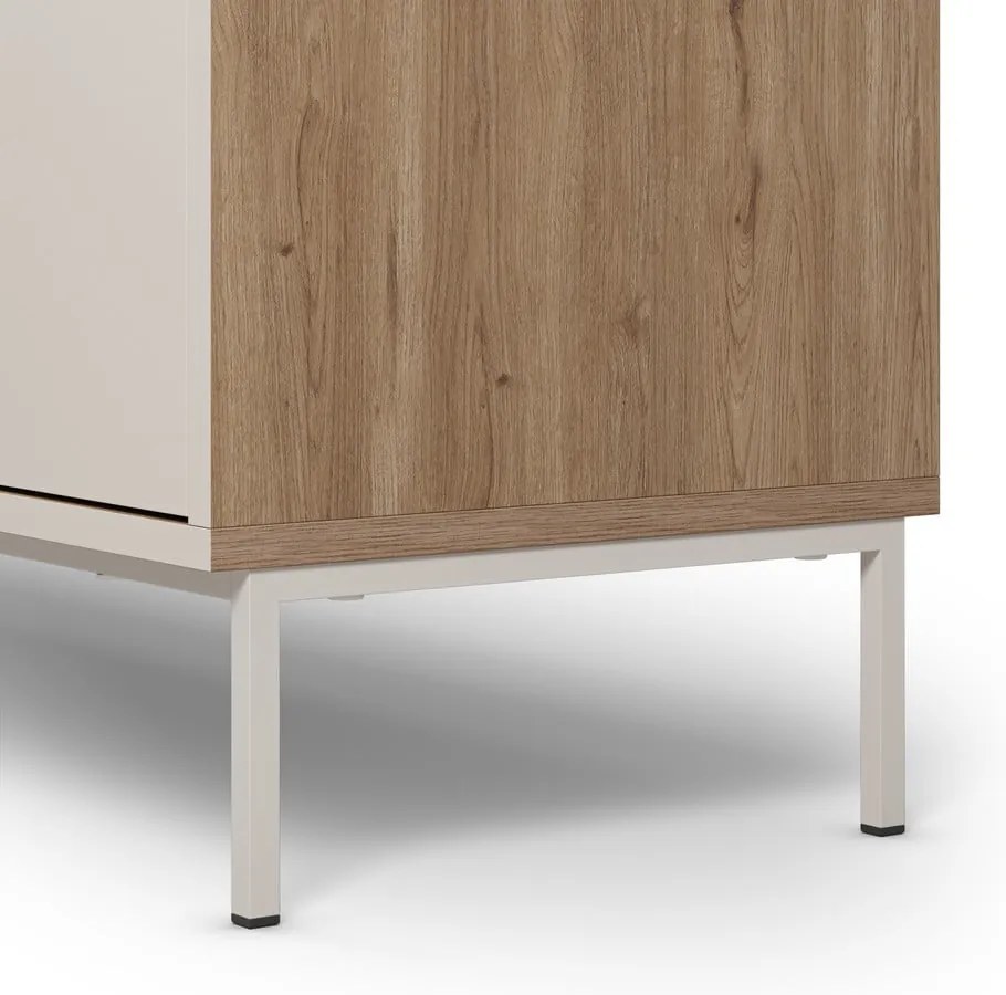 Komoda v dekore duba v krémovo-prírodnej farbe 180x80x40 cm Lilou – Marckeric