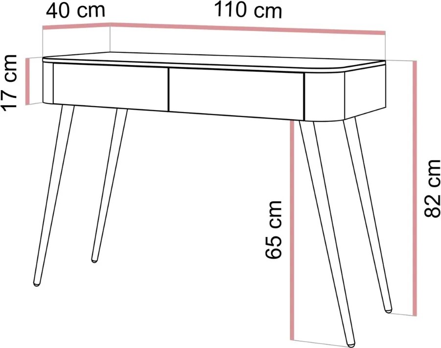 KONZOLA LEVANTE KAŠMÍR ČIERNE ÚCHYTKY 110 cm