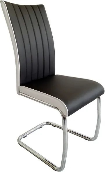 Jedálenská stolička Vertical, čierna/biela ekokoža