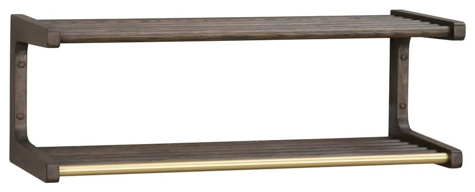 Tmavo hnedý nástenný vešiak z dubového dreva Inverness - Rowico