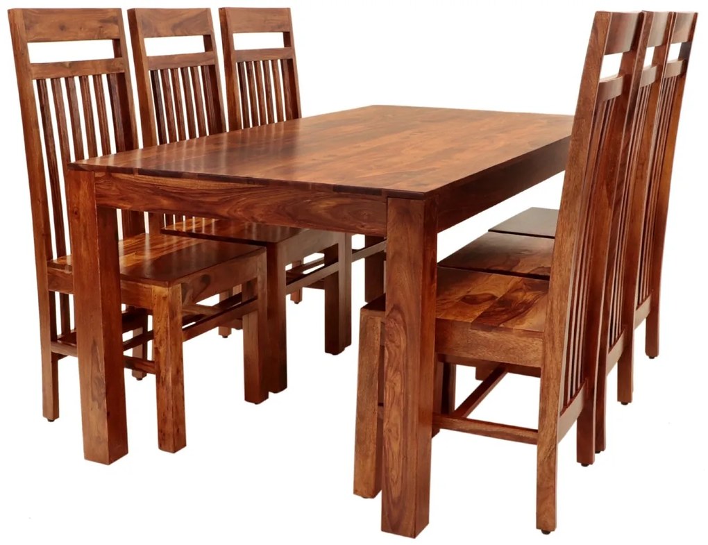 furniture-nabytek.cz - Jedálenský set pre 6 osôb Gani z indického masívu palisander