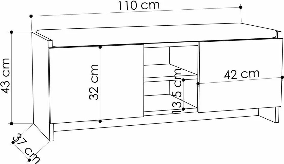 Skrinka na topánky Zulla Dark Oak