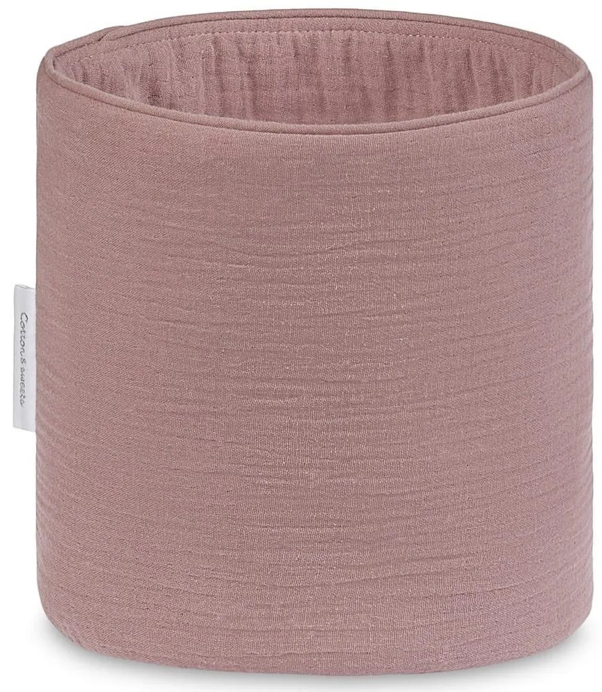 Mušelínový úložný košík tmavě růžová