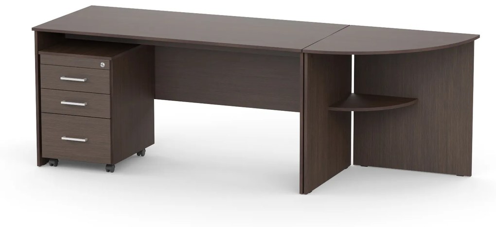DREVONA Písací stôl rokovací wenge REA OFFICE 60