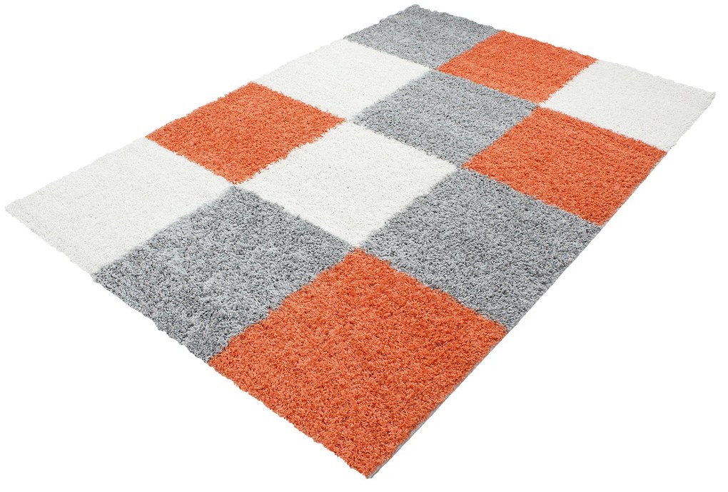 Ayyildiz, Kusový koberec Life Shaggy 1501 terra, 120x170, oranžová, obývacia izba