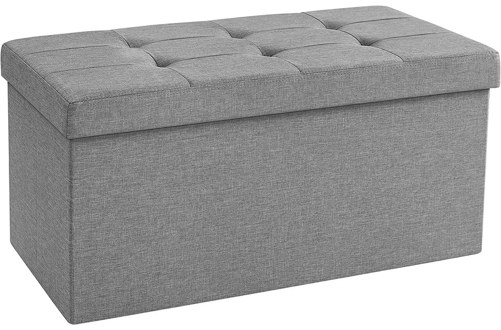 Taburetka 80 L, lavica s úložným priestorom, nosnosť do 300 kg, 38 x 76 x 38 cm, svetlosivá