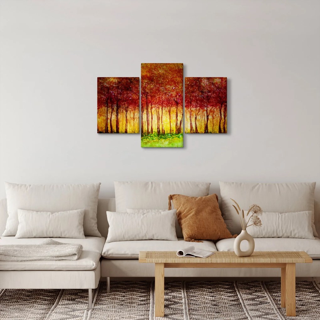 Obraz - Maľba listnatého lesa (90x60 cm)