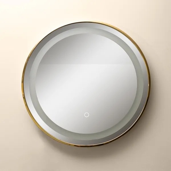 Zuma Line D251801-LED Kúp. zrkadlo s podsv. 24W/230V 3000/4000/6000K IP44 zlatá