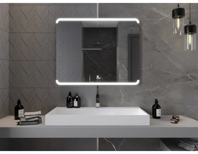 Mexen Nida, LED kúpeľňové zrkadlo s podsvietením 100x80 cm, 6000K, ochrana proti zahmlievaniu, 9806-100-080-611-00