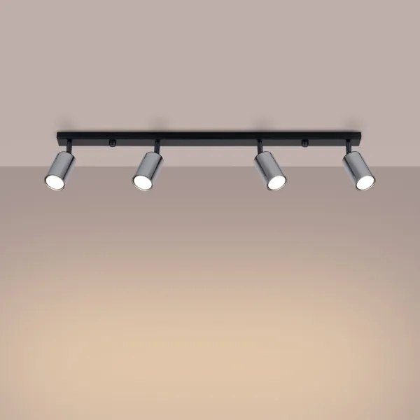 Sollux SL.1371 - Bodové svietidlo WINX 4xGU10/10W/230V čierna/chróm