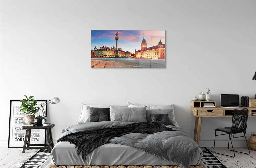 Sklenený obraz Sunrise Varšava Staré Mesto 100x50 cm 2 Prívesky