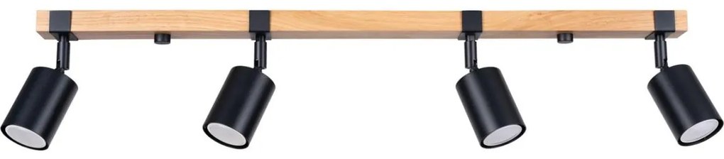 Sollux SL.1346 - Bodové svietidlo FAGER 4xGU10/10W/230V čierna