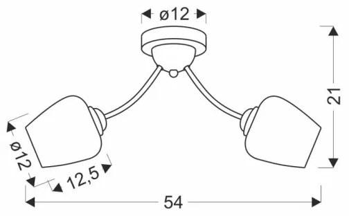 Prisadený luster ZINA 2xE27/40W/230V mosadz/biela