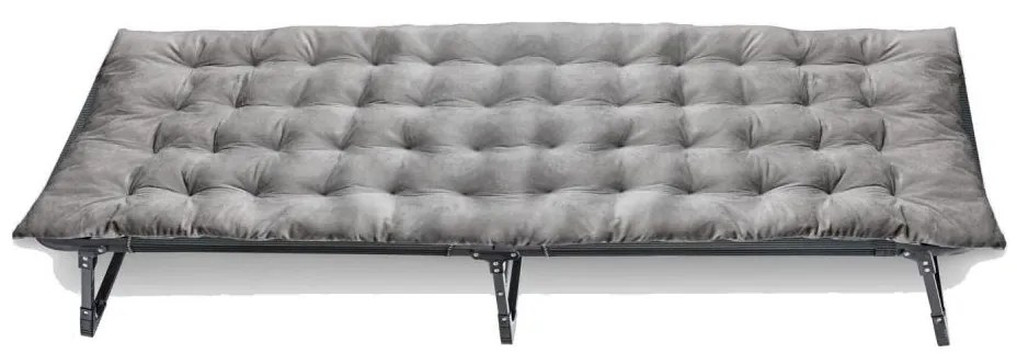 Skladacie kempingové ležadlo s matracom šedá