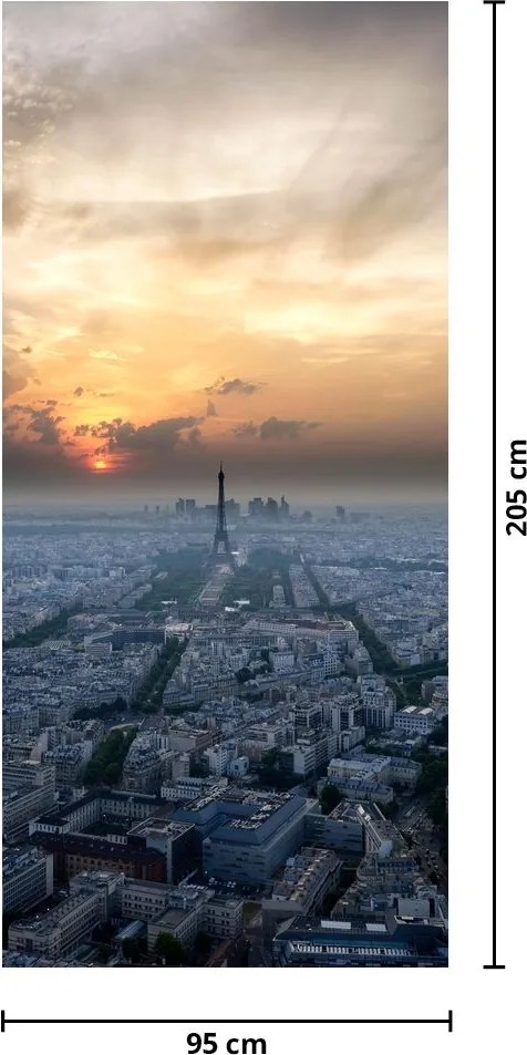 Fototapeta na dvere - Paríž z výšky (95x205cm)
