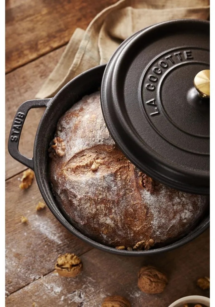 Staub Cocotte hrniec okrúhly, čierny, 24 cm