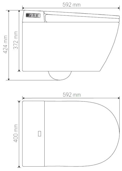Závesné WC s bidetom TISVILDELEJE 1600W/230V biela + diaľkové ovládanie