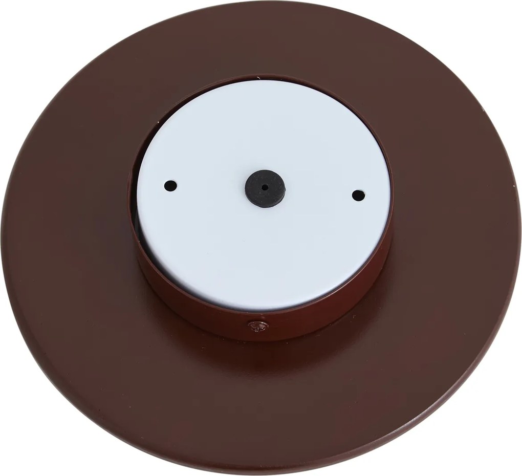 Retro nástenná lampa hnedá s okrúhlym opálovým sklom 20 cm IP44 - Lila