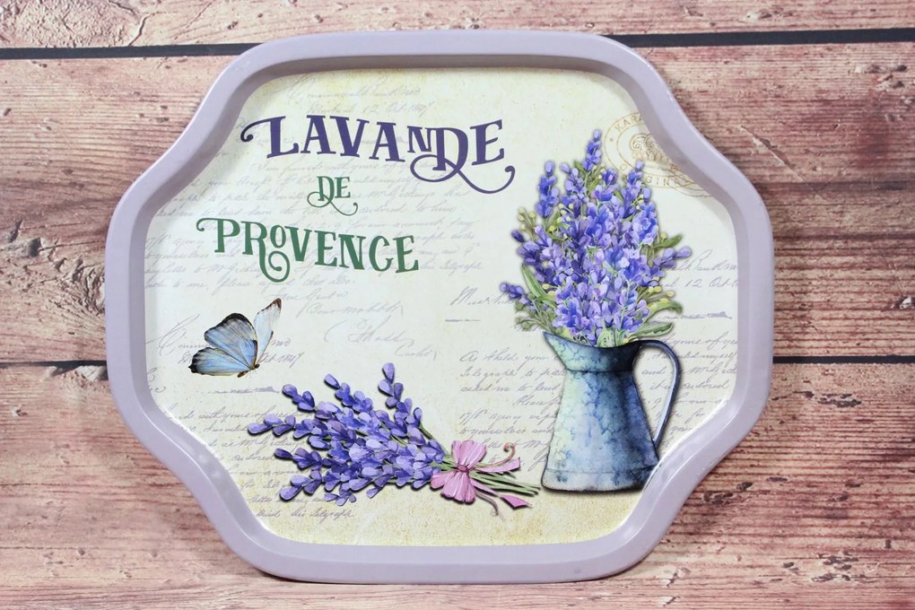 Plechová tácka "LAVANDE DE PROVENCE" (32,5 x 27 cm)