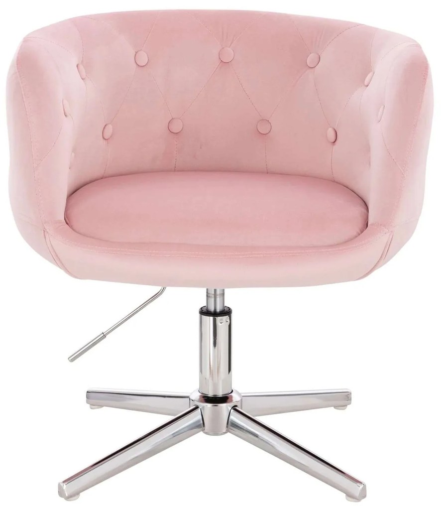 LuxuryForm DESIGN Kreslo MONTANA VELUR na striebornom kríži - ružové