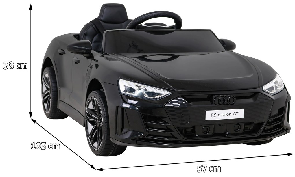 RAMIZ Elektrická autíčko Audi RS E-Tron GT - čierne - 4x25W - BATÉRIA - 12V7Ah - 2023