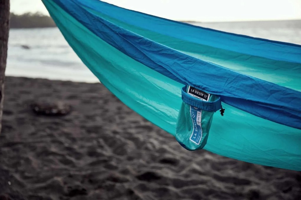 La Siesta Cestovná hojdacia sieť COLIBRI 3.0 DOUBLE - caribic, 100% polyamid / laná: 100% polyester / hák: letecký hliník
