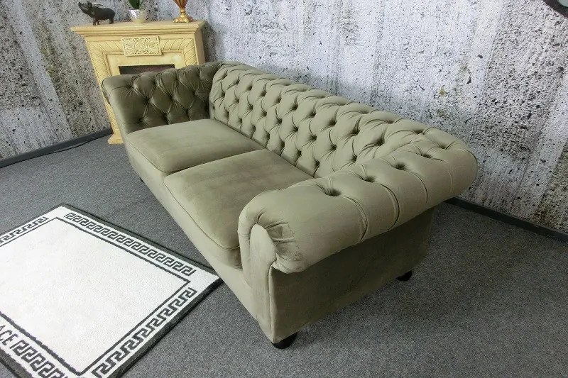(3010) VIVONITA Chesterfield hnedá pohovka 195cm