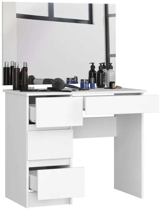 Toaletný stolík so zrkadlom T-6/SL 900x600 ľavý, biely