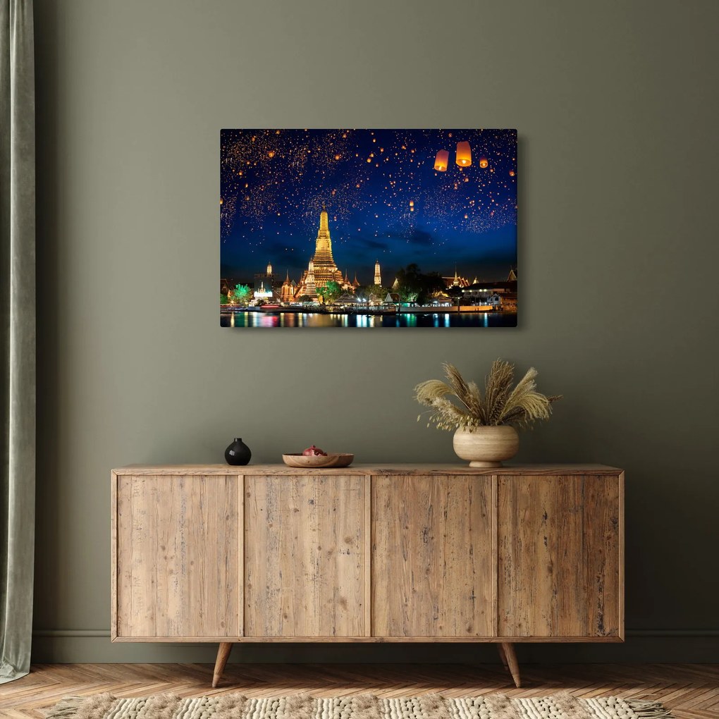 Obraz - Lampióny šťastia, Bangkok (90x60 cm)