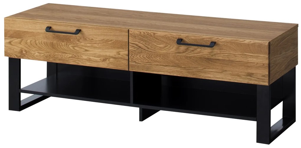 TV stolík Mosaic 24 135 cm z masívu dub medový/čierny