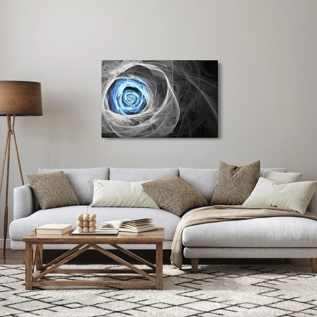 Obraz - Abstraktné ruže modrá (90x60 cm)