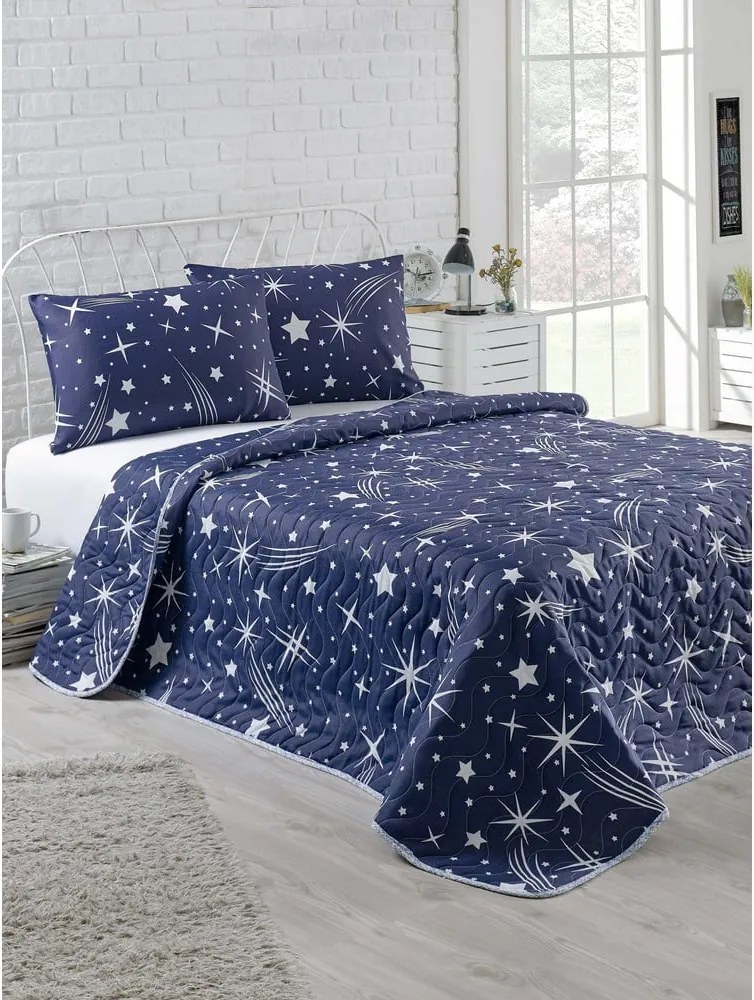 Prešívaný pléd a 2 obliečky na vankúš Polle, 200 × 220 cm