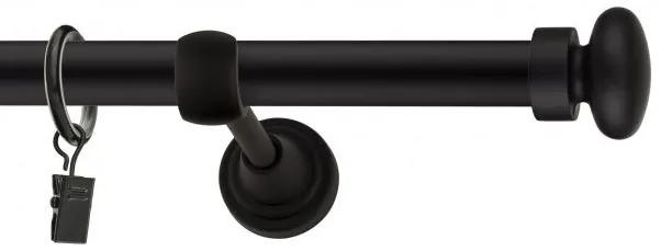 Dekorstudio Garniža jednoradová FLAT čierna matná 19mm Dĺžka: 120cm, Typ uchytenia: Držiak modern, Typ príslušenstva: Bez príslušenstva