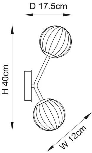 Endon 96691 - Nástenné svietidlo NORTHWEST 2xG9/3W/230V zlaté