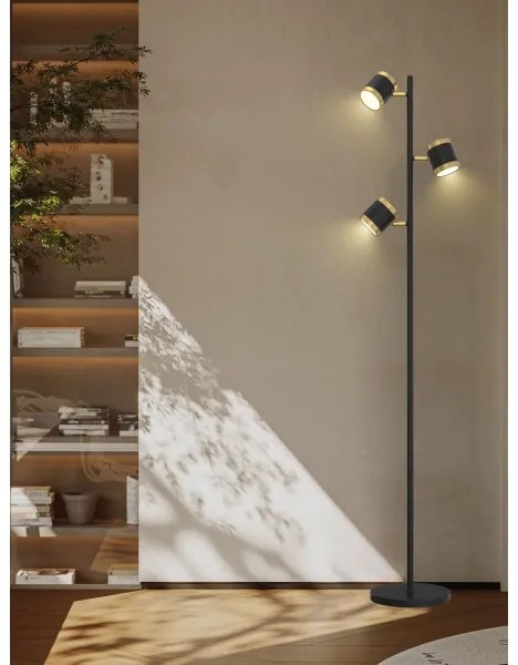 Wofi 3003-304S - LED Stmievateľná stojacia lampa TOULOUSE LED/21W/230V čierna/zlatá