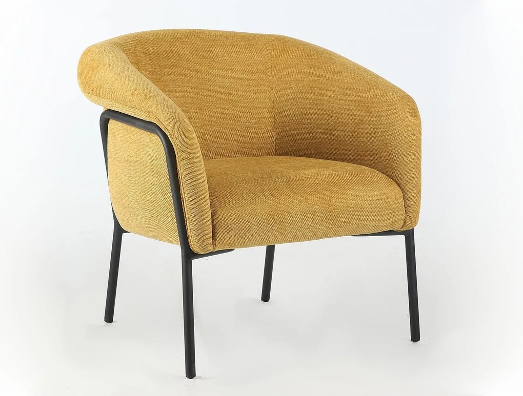 Dizajnové kreslo CLOVER BREGO, horčicové