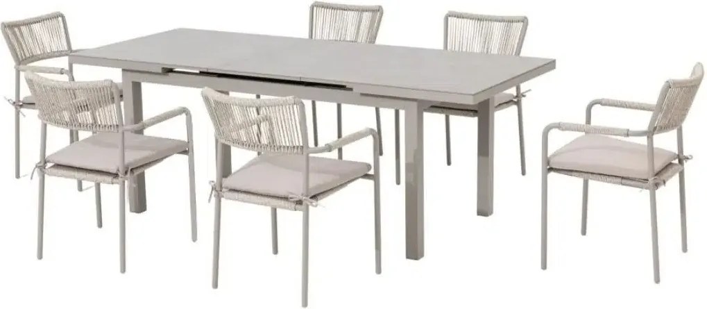 Jedálenská súprava VELIA béžová, 6+1