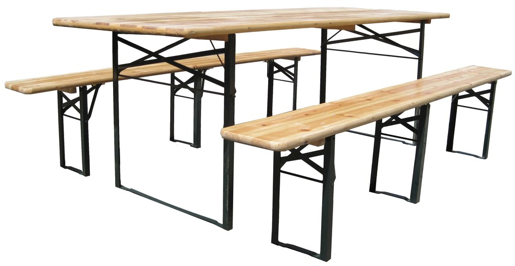 10 x Pivný set 220 x 70 x 25 cm | 3 nohy na lavici