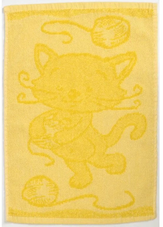 Detský uterák BEBÉ mačička žltý 30x50 cm