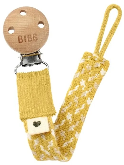 BIBS Klip na cumlík Paci Braid Mustard/Ivory
