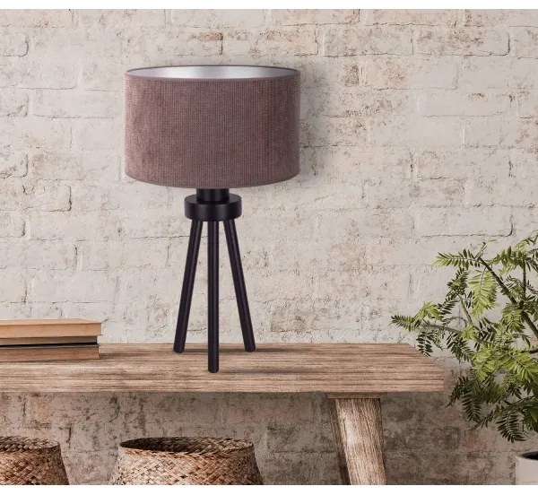 Duolla - Stolná lampa LYON 1xE27/15W/230V pr. 30 cm hnedá