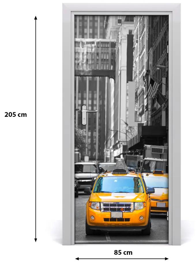 Fototapeta samolepiace dvere taxi New York 85x205 cm