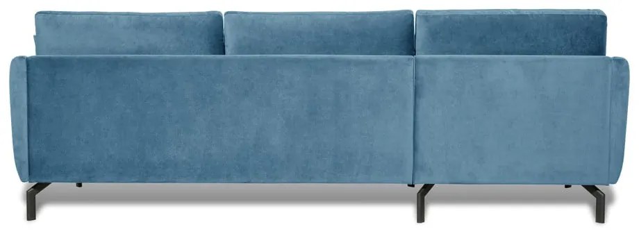 Modrá zamatová rohová pohovka (ľavý roh) Magic - Scandic