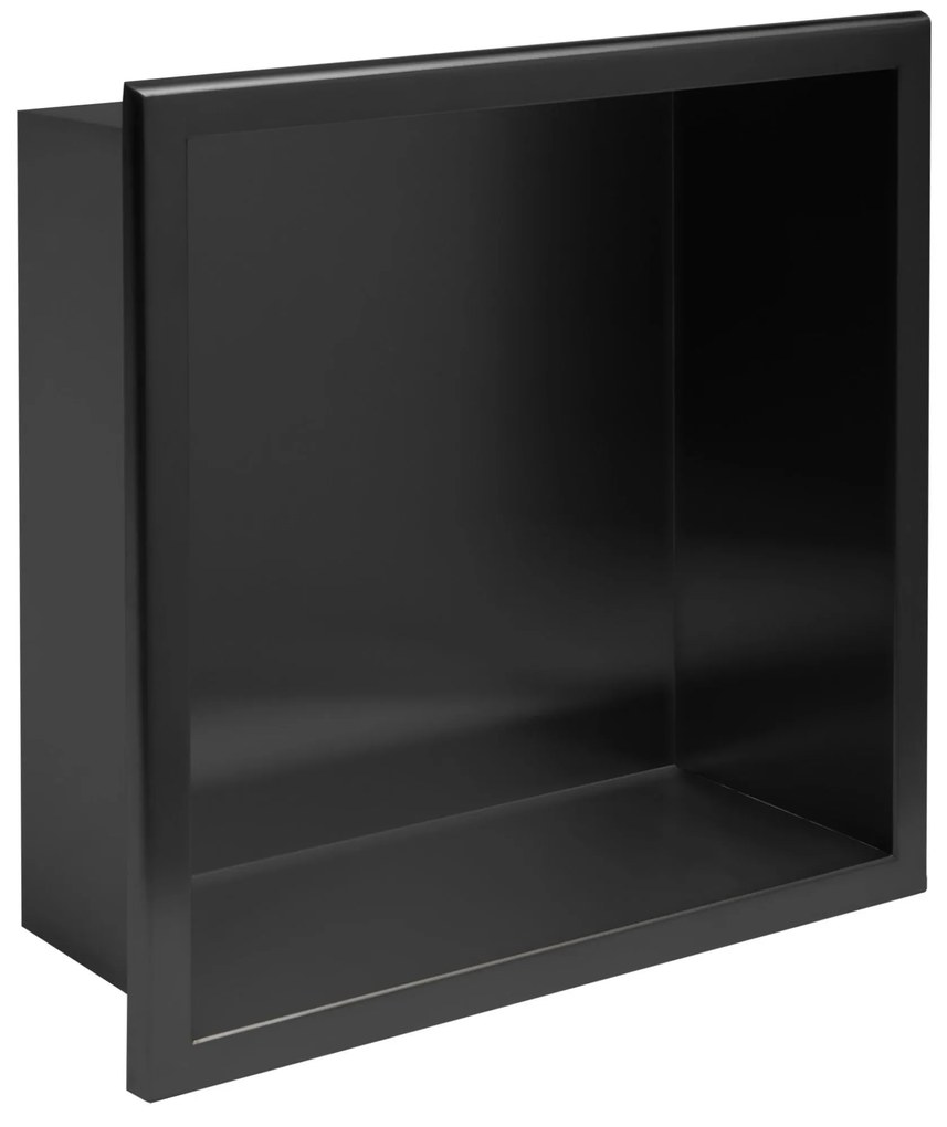 Rea Rea, oceľová kúpeľňová polička 30x30 cm, čierna matná, REA-05603