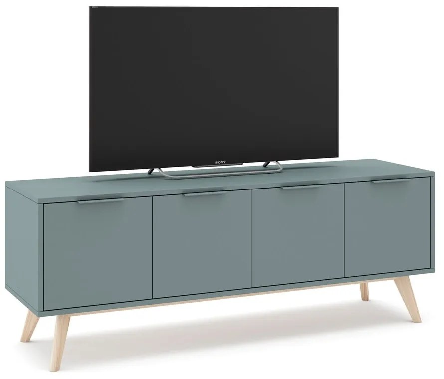 Zelenosivý TV stolík 140x53 cm Pisco – Marckeric