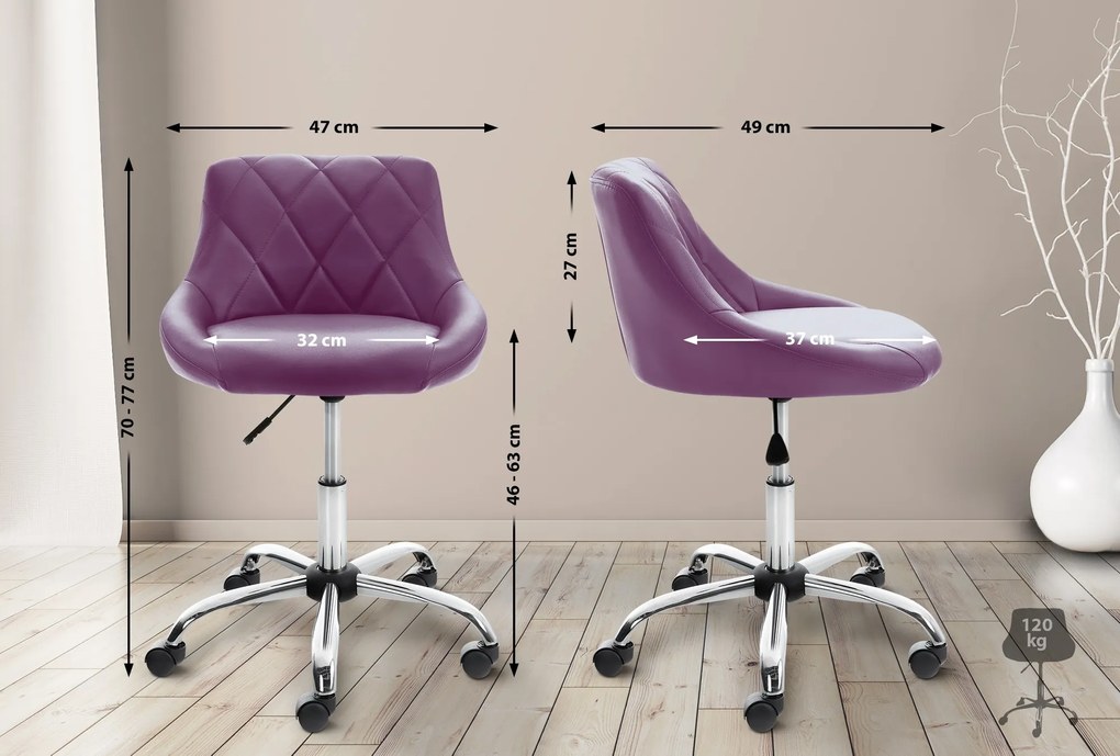 Pracovná stolička Lazio koženka - fialová