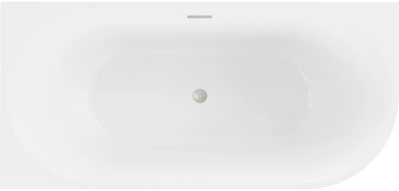 Mexen Mia, voľne stojaca rohová vaňa, lavá, 160 x 75 cm, biela, brúsená oceľ prepad, 52691607500L-97