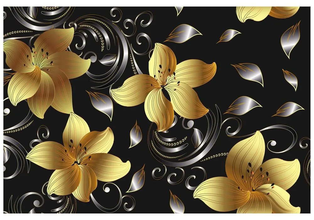 Samolepiaca tapeta luxusná zlatá ľalia