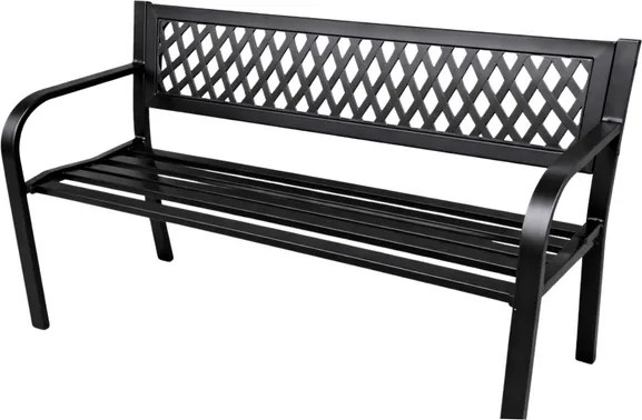 Lean Záhradná kovová lavička – 120cm, čierna