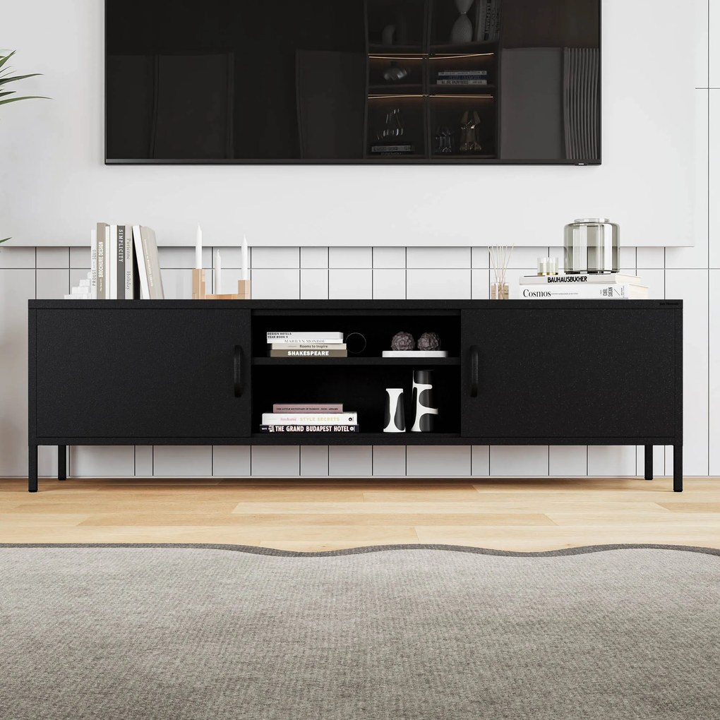 RTV skrinka XL ROSARIA 1700 x 400 x 500, čierna
